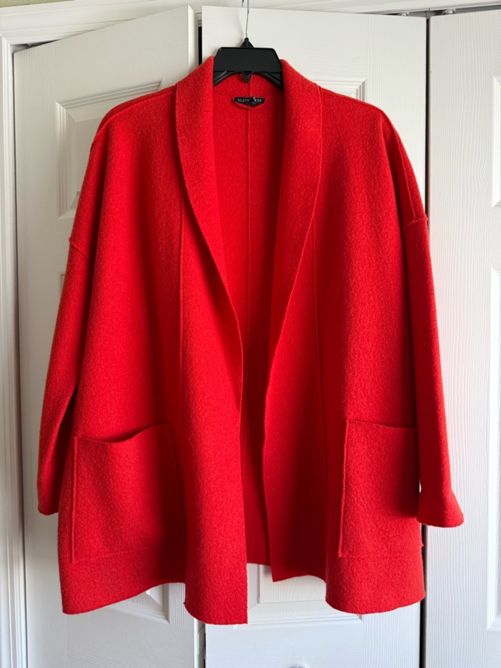 Eileen Fisher Wool Kimono Shawl Collar Jacket - Picture 2 of 10